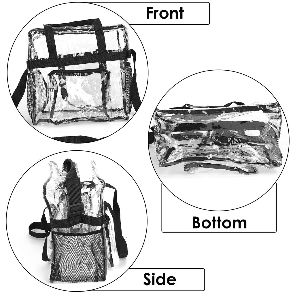1Pc Clear Crossbody Bag Stadium Approved Clear Transparent Shoulder Bag See Through Zip Pouch Tote Bag Handbag With 11LBS Load