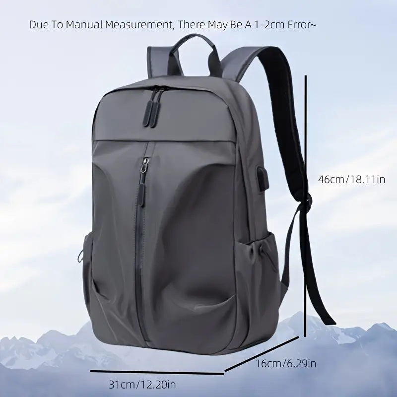 PU Backpack Fashion Large Capacity Men's Casual Backpack Commuter Trend Backpack Student School Bag