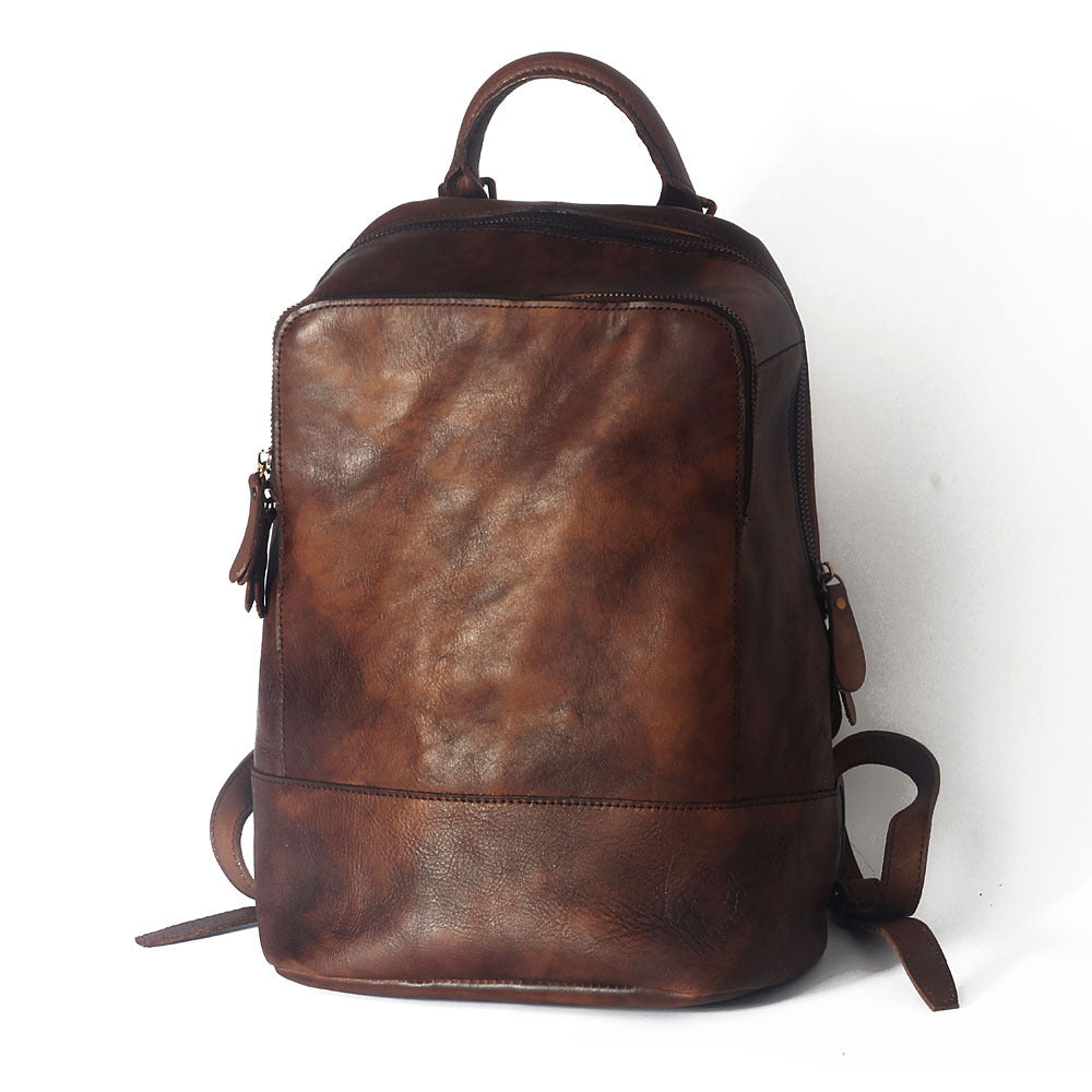Vintage Rubbed Color Handmade Top Layer Leather Travel Bag