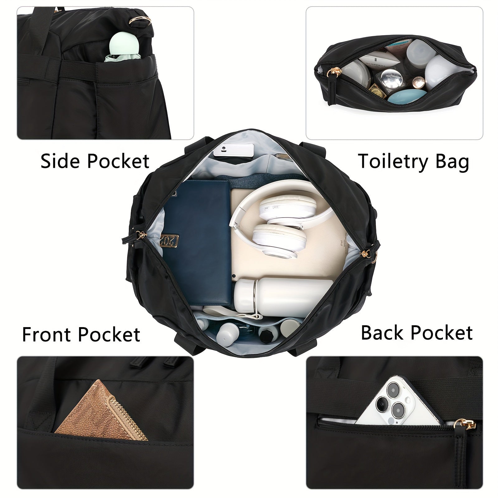 Women's Travel Duffel Bag, Sports Gym Yoga Duffel Bag Weekender Overnight Totes Bag