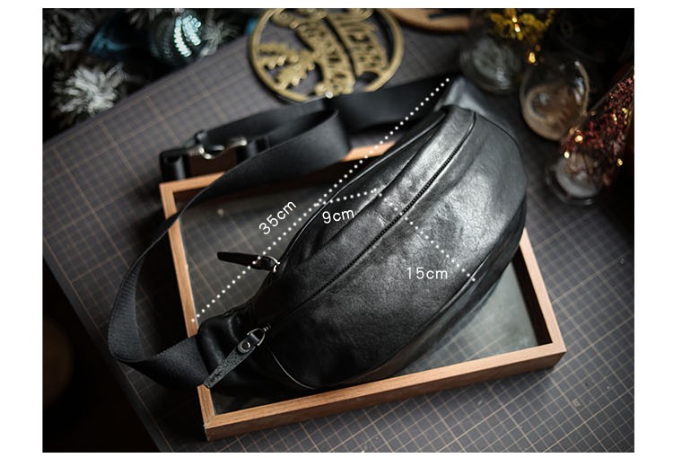 Men's Plant-tanned Cow Leather Cross-body Mobile Phone Bag