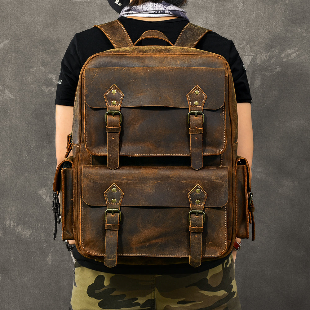 Crazy Horse Leather Backpack