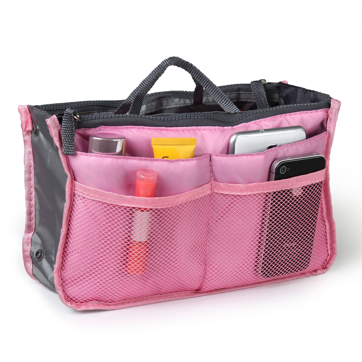Women Lady Travel Insert Handbag Organizer Makeup Bags Toiletry Purse Liner With Hand Strap