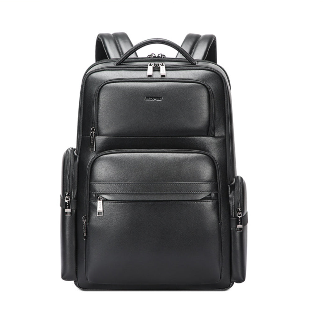 Top layer leather backpack