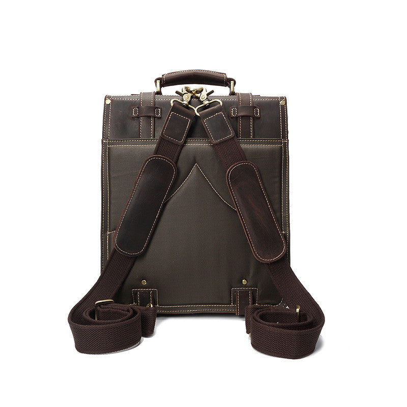 Men's Fashion Vintage Crazy Horse Leather Backpack